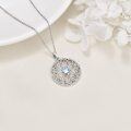 wholesale 925 Sterling Silver Moonstone Pentagram Pendant Necklace for Women-0-4