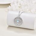 wholesale 925 Sterling Silver Moonstone Pentagram Pendant Necklace for Women-0-5