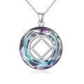 wholesale 925 Sterling Silver Round Cut Crystal Cubic Zirconia Shape Pendant Necklace for Women-0-0