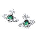 wholesale 925 Sterling Silver Abalone Shell Cross Saturn Planet Stud Earrings for Women-0-0