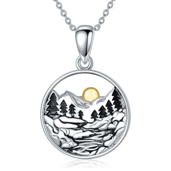 Sterling Silver Mountain Necklace-0