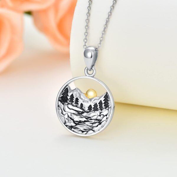 Sterling Silver Mountain Necklace-1