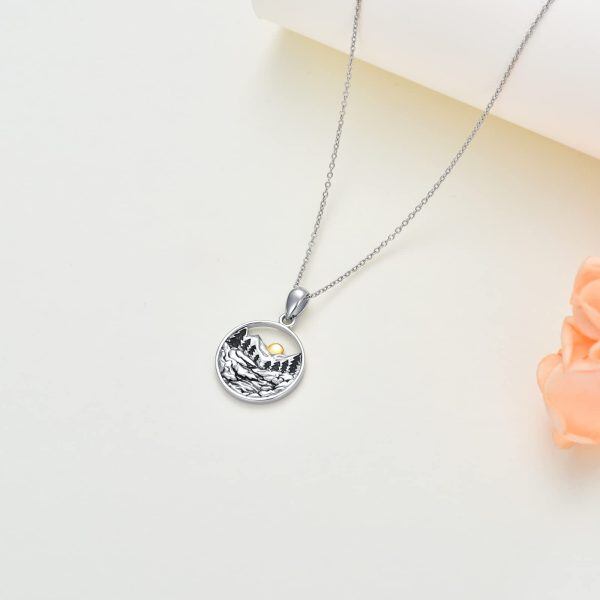 Sterling Silver Mountain Necklace-2