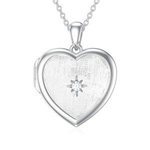 Sterling Silver Heart Necklace-0