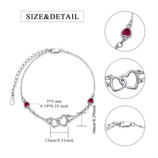 Sterling Silver Heart Anklet Bracelet-1