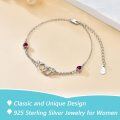 wholesale 925 Sterling Silver Red Crystal Heart Charm Ankle Anklet for Women-0-2