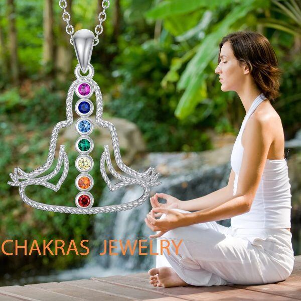 Sterling Silver Chakra Necklace-1