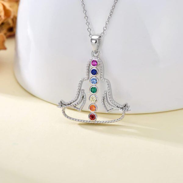 Sterling Silver Chakra Necklace-3