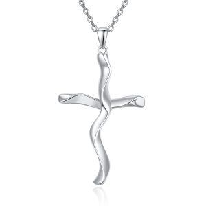 Sterling Silver Cross Necklace-0