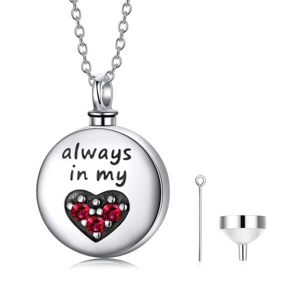 Sterling Silver Heart Urn Necklace-0