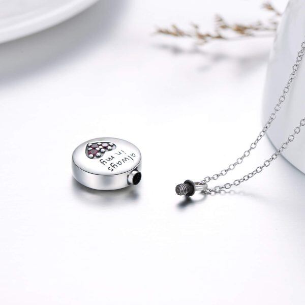 Sterling Silver Heart Urn Necklace-1