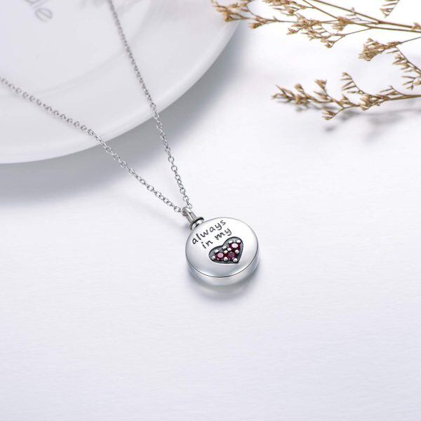 Sterling Silver Heart Urn Necklace-2