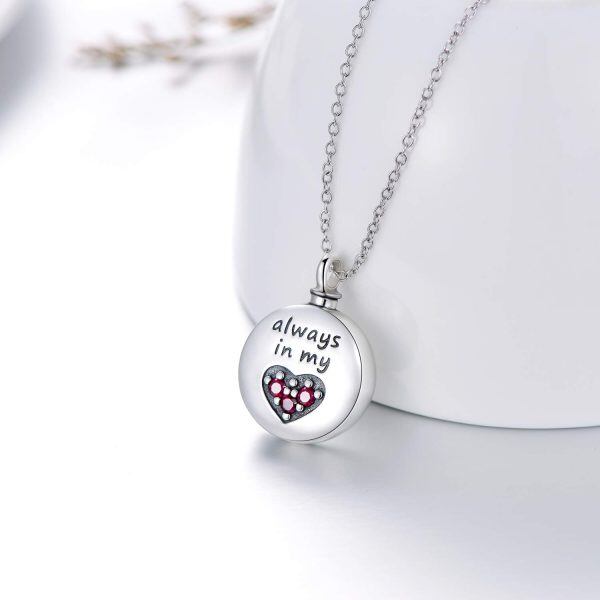 Sterling Silver Heart Urn Necklace-3