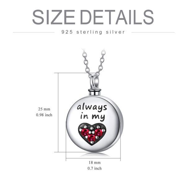 Sterling Silver Heart Urn Necklace-6