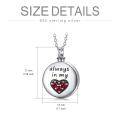 wholesale 925 Sterling Silver Always In My Heart Cremation Jewelry Keepsake Pendant with Red Crystal Accents and Funnel Set for Women-0-6
