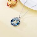 wholesale 925 Sterling Silver Blue Crystal Tree of Life Pendant Necklace for Women-0-4