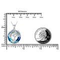 wholesale 925 Sterling Silver Blue Crystal Tree of Life Pendant Necklace for Women-0-5