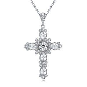 Sterling Silver Cross Necklace-0