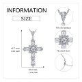 wholesale 925 Sterling Silver Cubic Zirconia Cross Pendant Necklace for Women-0-1