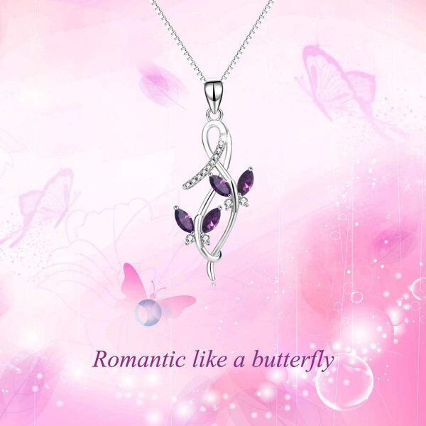 Sterling Silver Infinity Butterfly Necklace-2