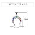 wholesale 925 Sterling Silver Rainbow CZ Crescent Moon Pendant Necklace for Women-0-2