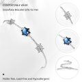 wholesale 925 Sterling Silver Blue Crystal Snowflake Charm Bracelet for Women-0-3