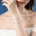 wholesale 925 Sterling Silver Blue Crystal Snowflake Charm Bracelet for Women-0-5