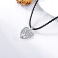 wholesale 925 Sterling Silver Tree of Life Pendant on Black Braided Cord Necklaces for Women -0-3