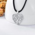 wholesale 925 Sterling Silver Tree of Life Pendant on Black Braided Cord Necklaces for Women -0-4