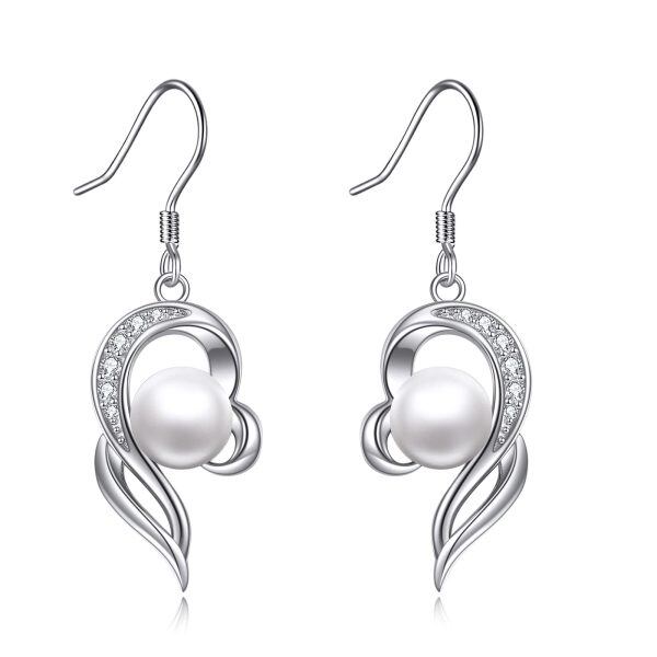 Sterling Silver Heart Earrings-0