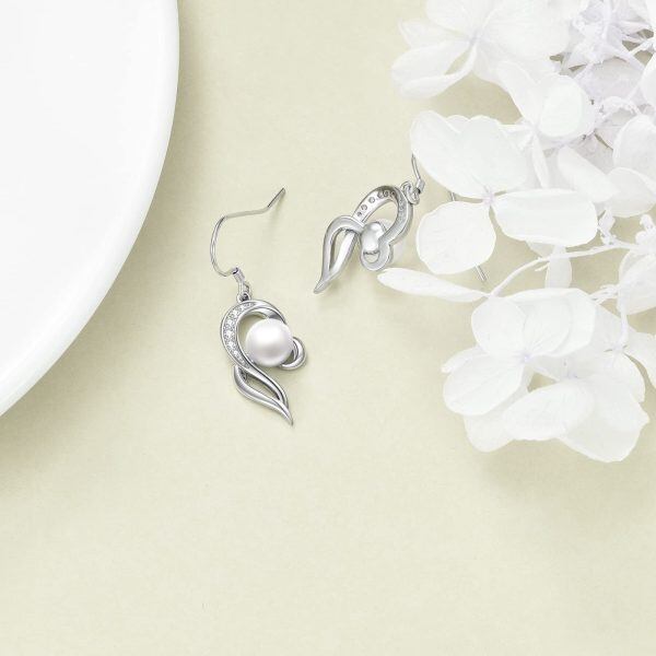 Sterling Silver Heart Earrings-3