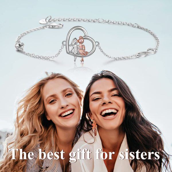 Sterling Silver Sister Ankle Bracelet-3