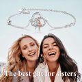wholesale 925 Sterling Silver Infinity Heart Sisters Anklet with Rose Gold Accents for Women-0-3