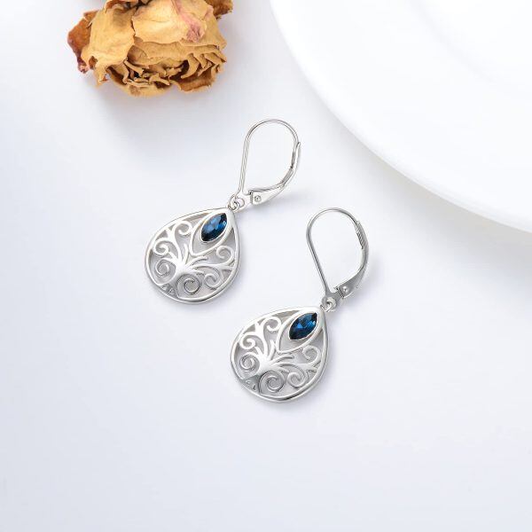 Sterling Silver Tree Of Life Earrings-1