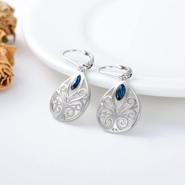 Sterling Silver Tree Of Life Earrings-2