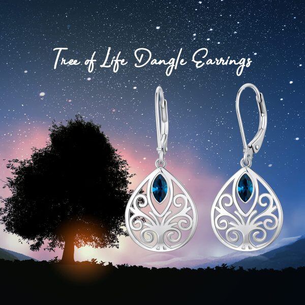 Sterling Silver Tree Of Life Earrings-5