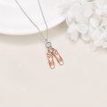 wholesale 925 Sterling Silver Rose Gold Plated Ballerina Shoes Pendant Necklace with Cubic Zirconia for Women-0-1