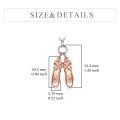 wholesale 925 Sterling Silver Rose Gold Plated Ballerina Shoes Pendant Necklace with Cubic Zirconia for Women-0-3