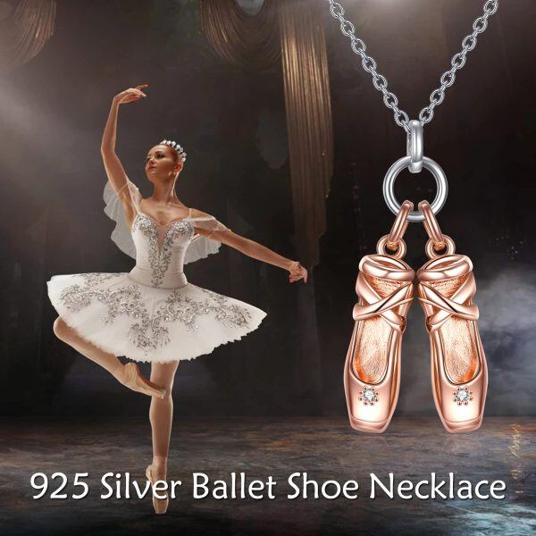 Sterling Silver Ballet Shoe Necklace-4