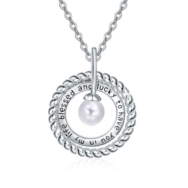 Sterling Silver Pearl Necklace-0