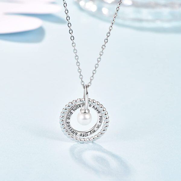 Sterling Silver Pearl Necklace-1