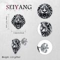 wholesale 925 Sterling Silver Lion Head Stud Earrings for Men - Vintage Style s-0-1