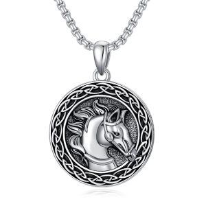 Sterling Silver Horse Necklace-0