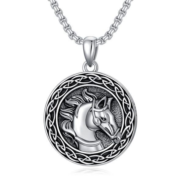 Sterling Silver Horse Necklace-0