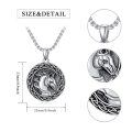 wholesale 925 Sterling Silver Celtic Knot Horse Head Pendant Necklace for Men-0-1