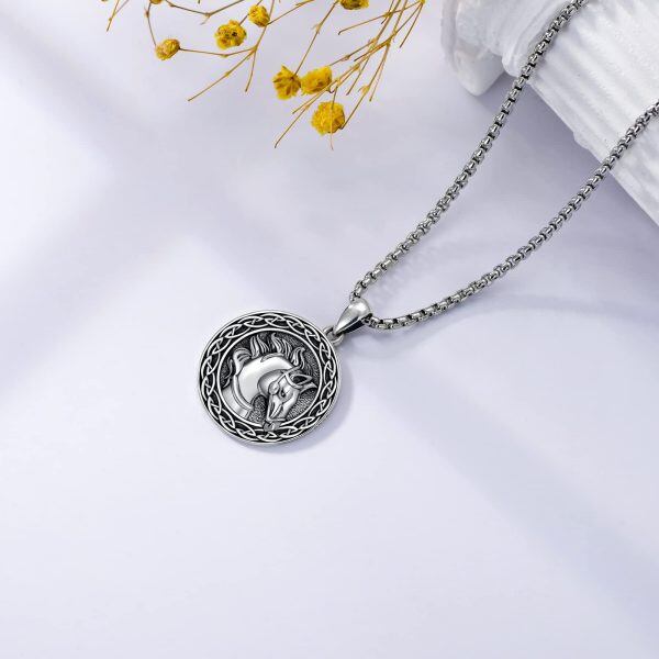 Sterling Silver Horse Necklace-4