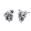wholesale 925 Sterling Silver Snake and Skull Stud Earrings with Horns for Women & Men-0-0