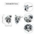 wholesale 925 Sterling Silver Snake and Skull Stud Earrings with Horns for Women & Men-0-1