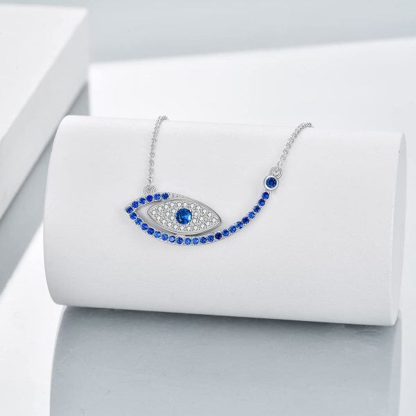 Sterling Silver Evil Eye Necklace-2