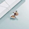 wholesale 925 Sterling Silver Blue Crystal Heart Photo Locket Pendant Necklace for Women-0-3